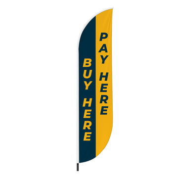 BUY HERE/ PAY HERE 3 FEATHER FLAG