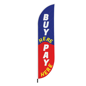 BUY HERE/ PAY HERE 2 FEATHER FLAG