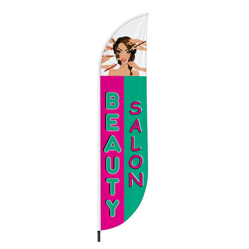 BEAUTY SALON FEATHER FLAG