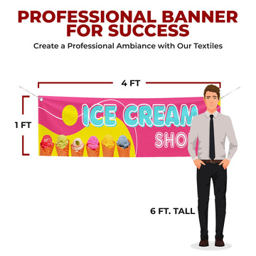 ICE CREAM SHOP LARGE BANNER