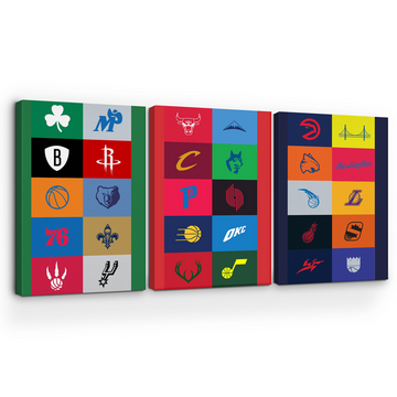 BASKETBALL TEAM LOGOS WALL CANVAS