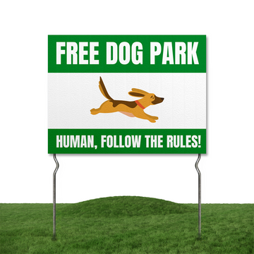 FREE DOG PARK YARD SIGN
