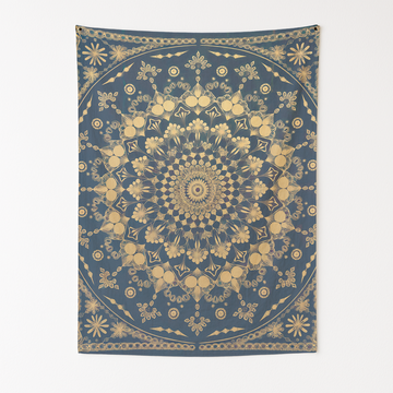 GOLDEN MANDALA GLOW TAPESTRY