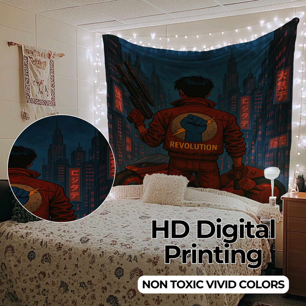 AKIRA'S CYBERPUNK REVOLUTION WALL TAPESTRY