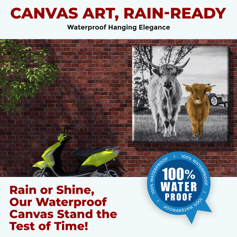 HIGHLAND COW AND CALF DECOR CANVAS