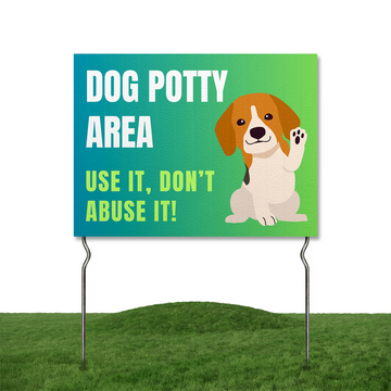 DOG POTTY AREA YARD SIGN
