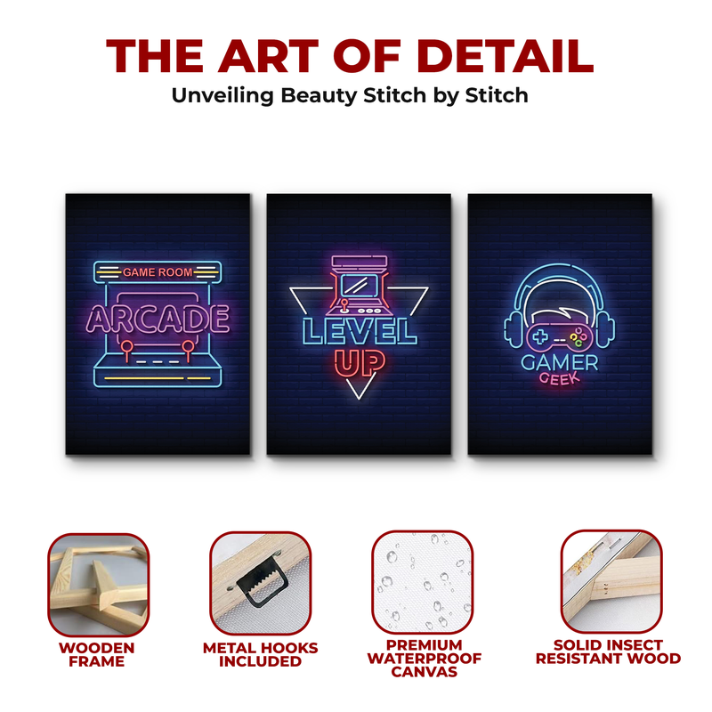 GAME ROOM ARCADE CANVAS DECOR