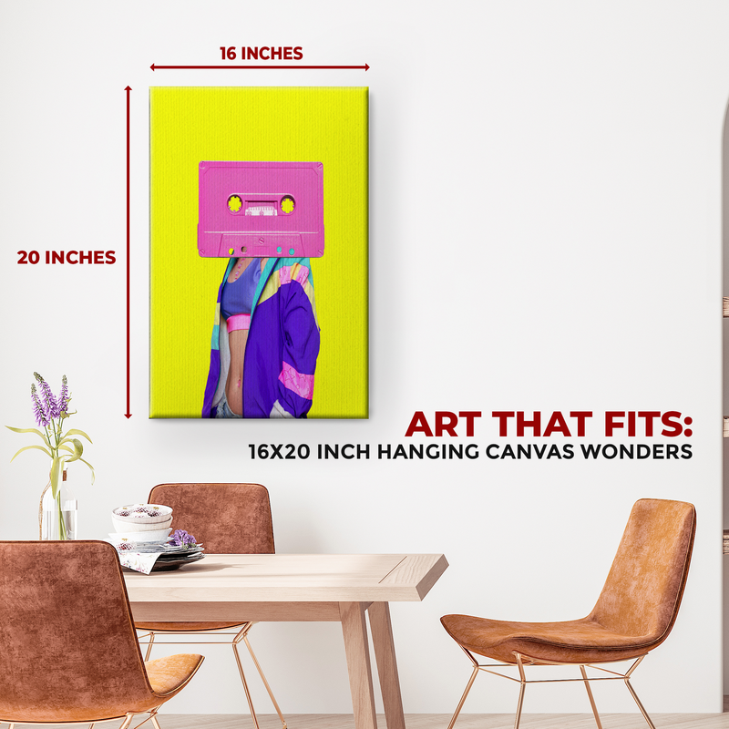 FASHION RETRO CASSETTE DECOR CANVAS