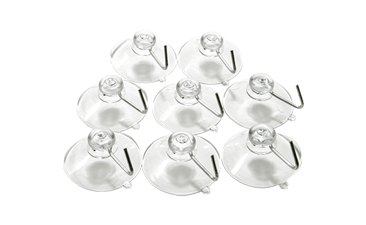 Suction Cup Hooks, 8-Pack (1.75"-diameter)