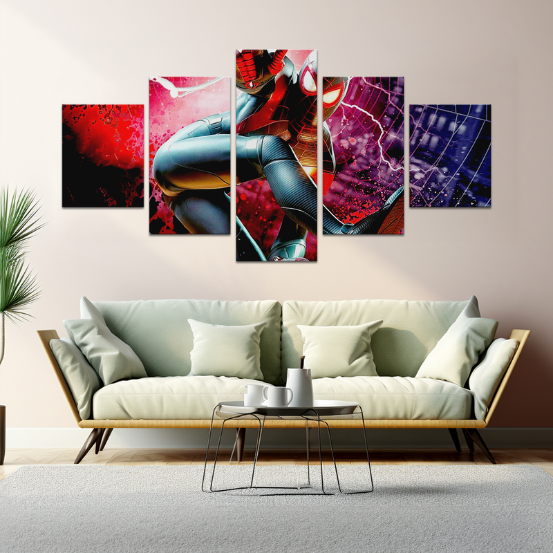 BLACK SPIDER-MAN MORALES WALL CANVAS