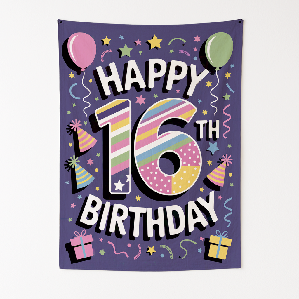 16TH BIRTHDAY WALL TAPESTRY