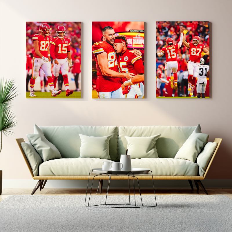 PATRICK MAHOMES & TRAVIS KELCE WALL CANVAS