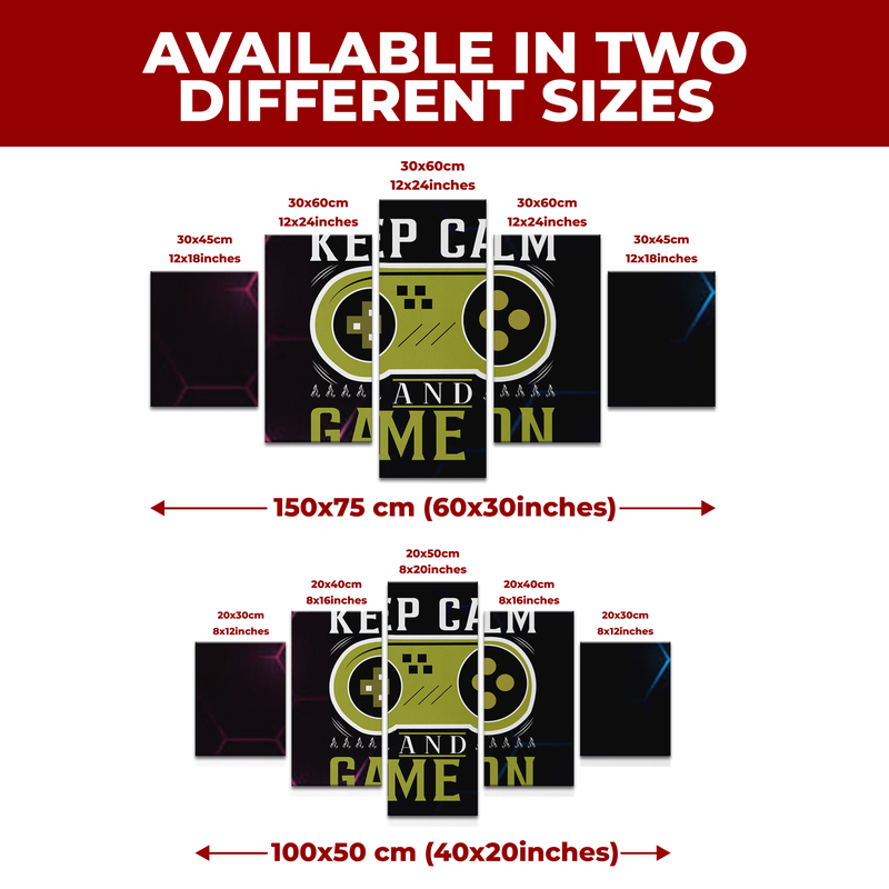 KEEP CALM & GAME ON WALL CANVAS