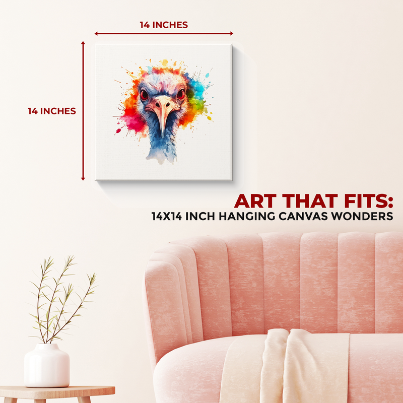 OSTRICH SPLASH ART DECOR CANVAS
