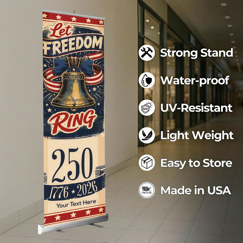 Per Design 250th 4th of July Retractable Banner Design 4