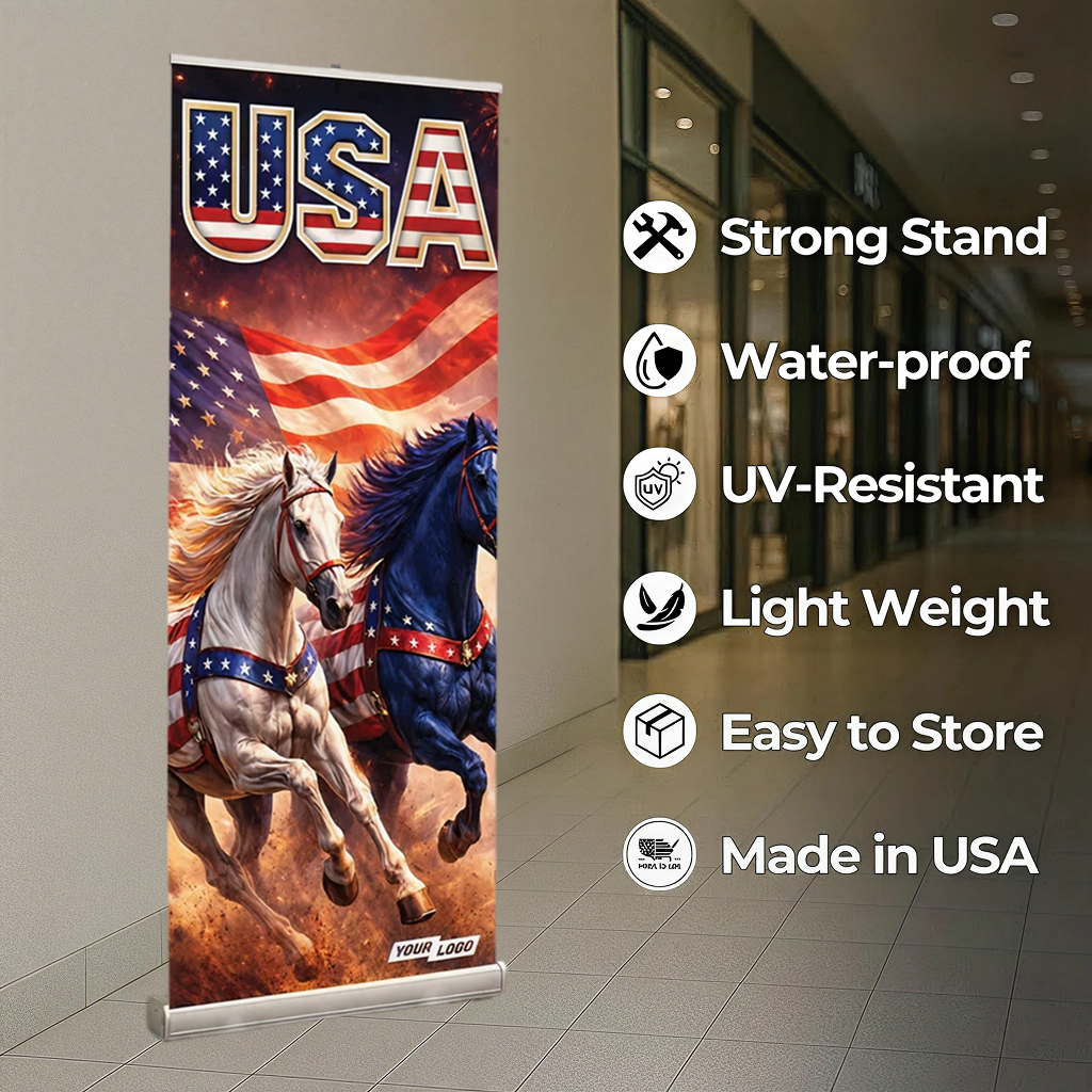 Per Design 250th 4th of July Retractable Banner Design 3