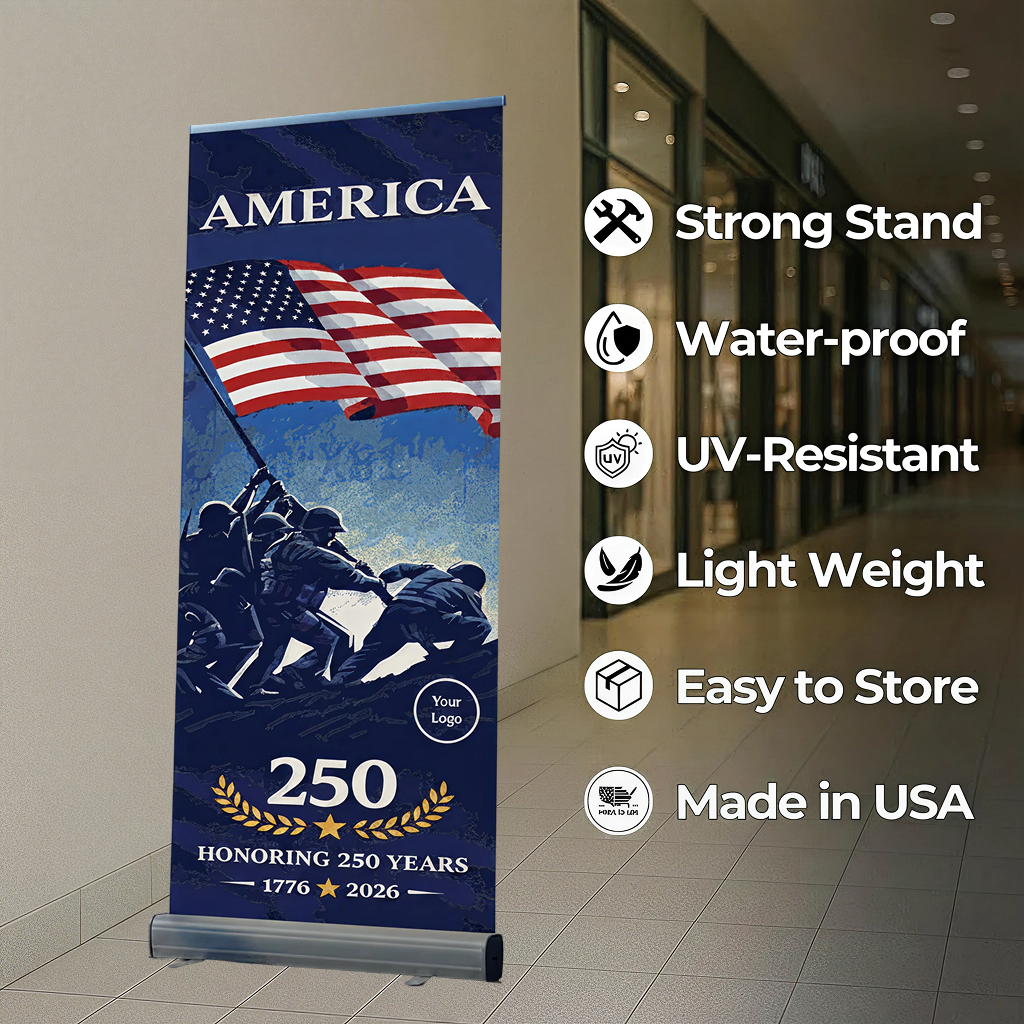 Per Design 250th 4th of July Retractable Banner Design 2