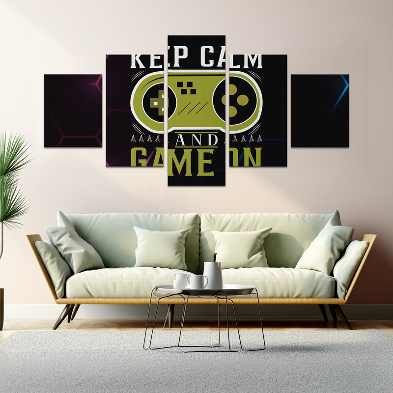 KEEP CALM & GAME ON WALL CANVAS