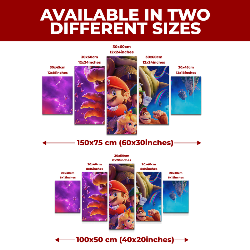 SUPER MARIO BROS THE MOVIE WALL CANVAS