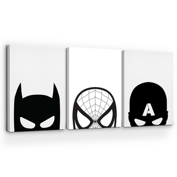 SPIDERMAN & FRIENDS B&W CANVAS DECOR