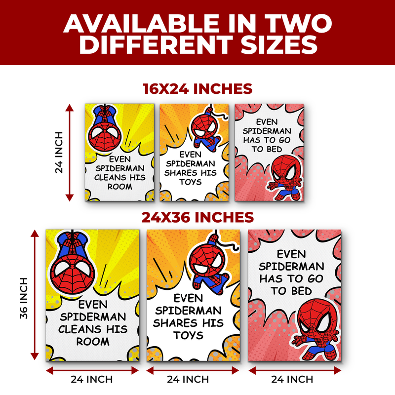 KID SPIDERMAN CARTOON CANVAS DECOR