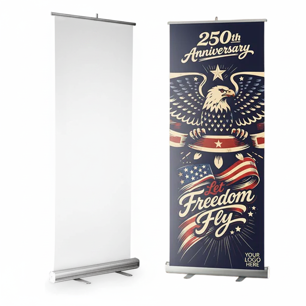 Per Design 250th 4th of July Retractable Banner Design 1