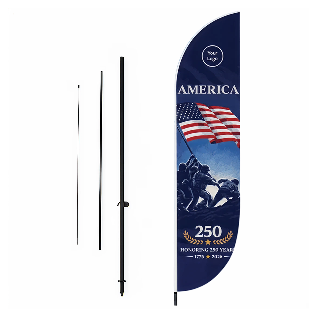 Pre Design 250th 4th of July Feather Flag Design 3