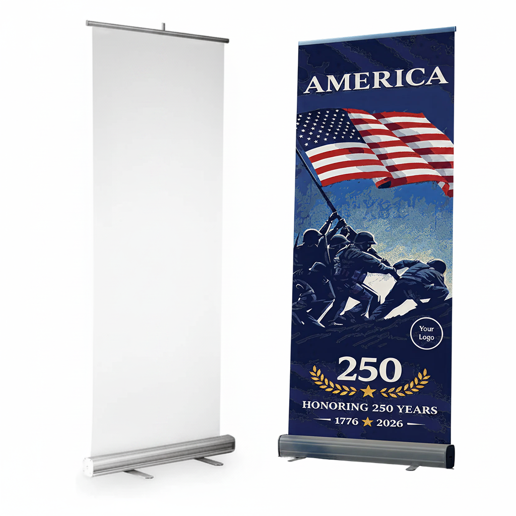 Per Design 250th 4th of July Retractable Banner Design 2
