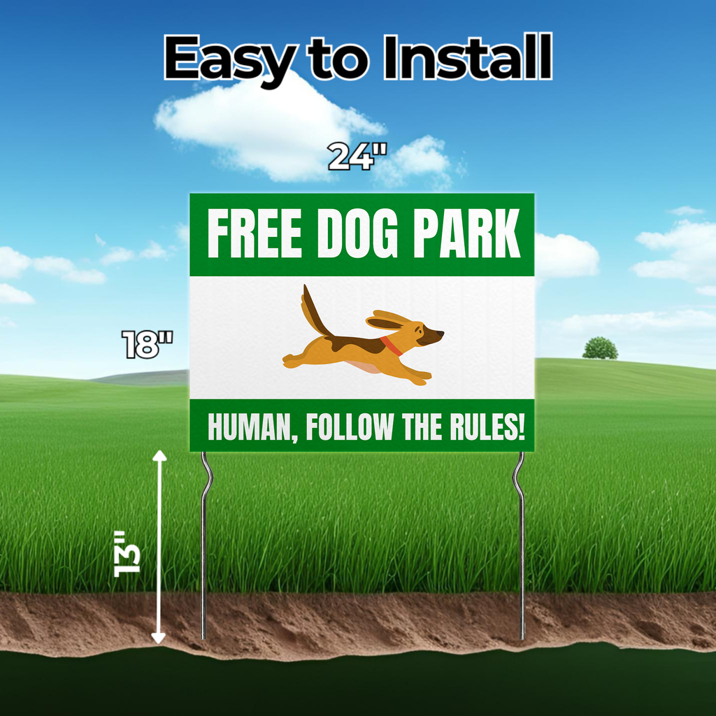 FREE DOG PARK YARD SIGN
