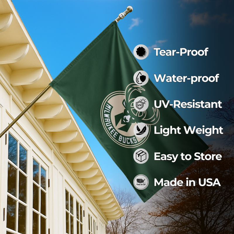 MILWAUKEE BUCKS FLAG