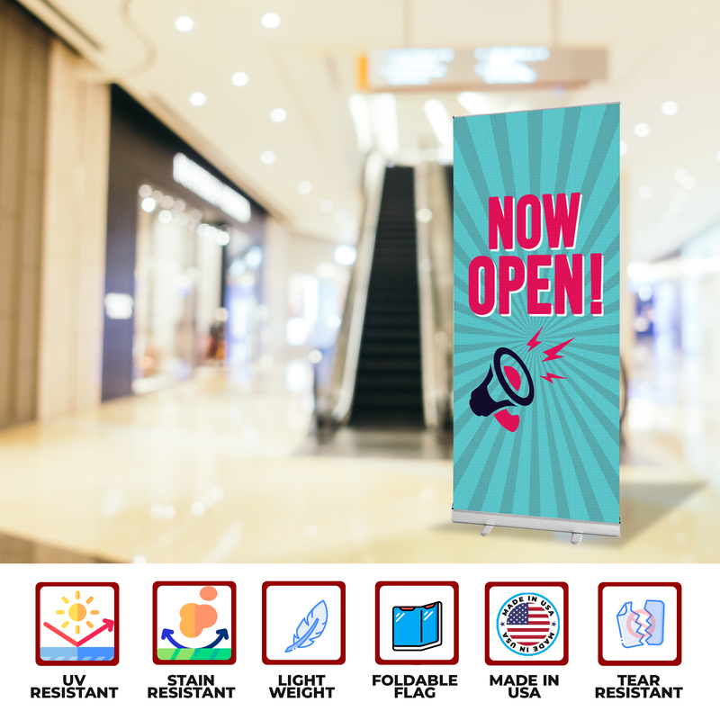 NOW OPEN BANNER RETRACTABLE