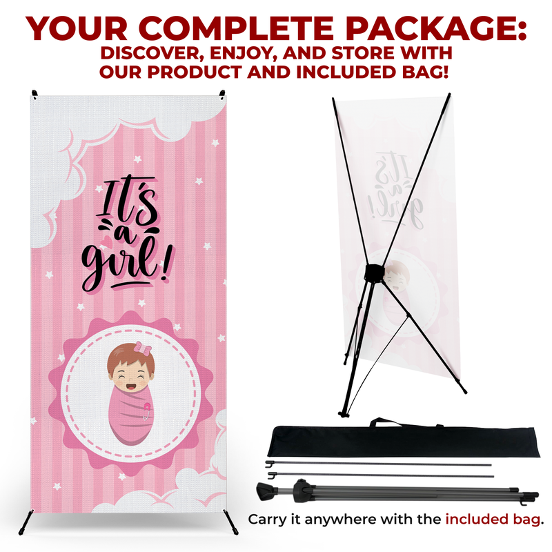 IT'S A GIRL BABY SHOWER X-BANNER
