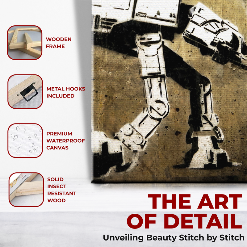 FUNNY ROBOTS STREET ART WALL CANVAS DECOR