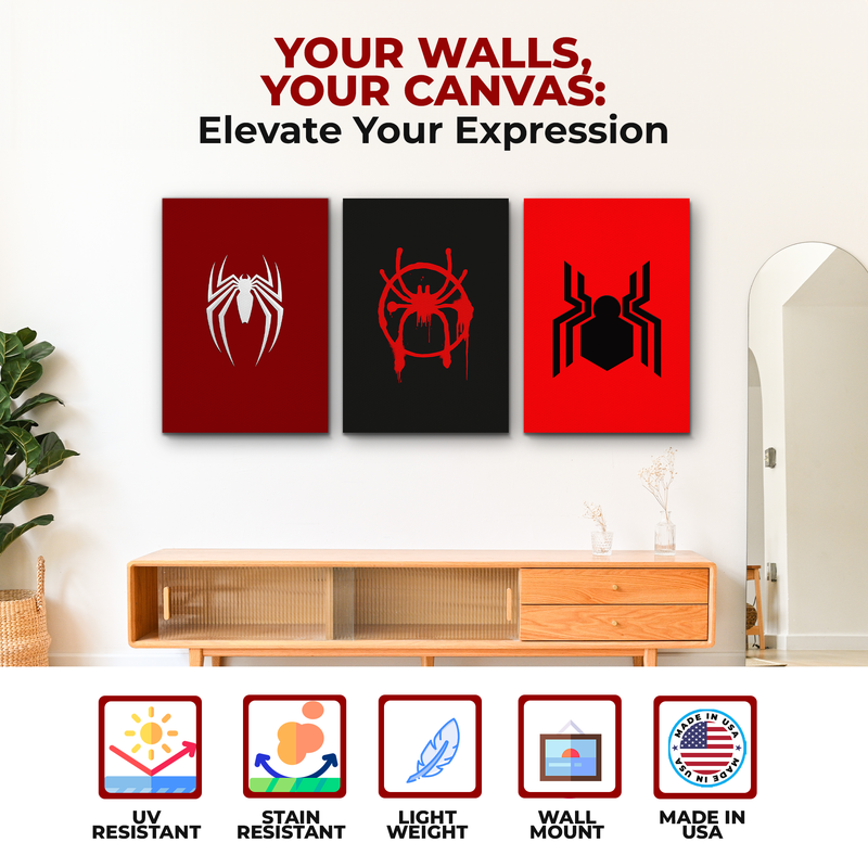SPIDERMAN LOGOS CANVAS DECOR