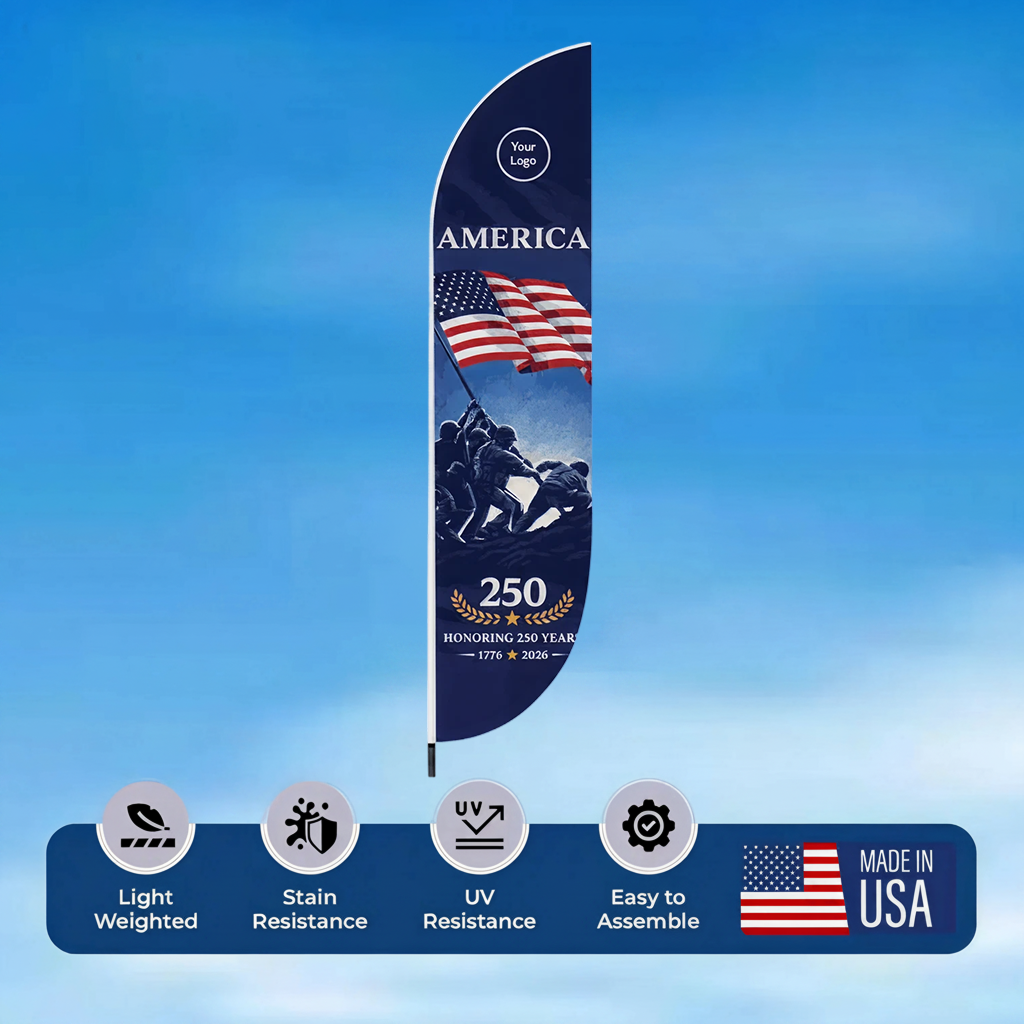 Pre Design 250th 4th of July Feather Flag Design 3