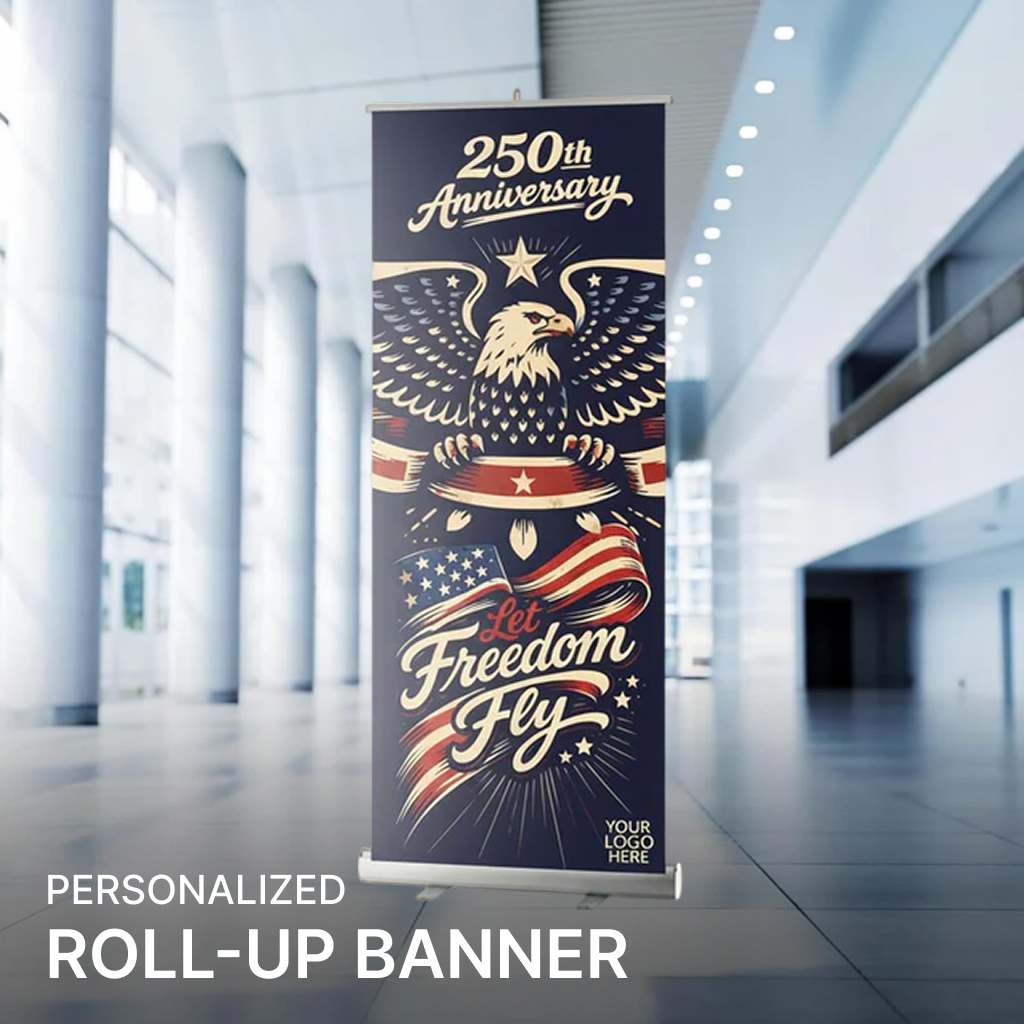 Per Design 250th 4th of July Retractable Banner Design 1