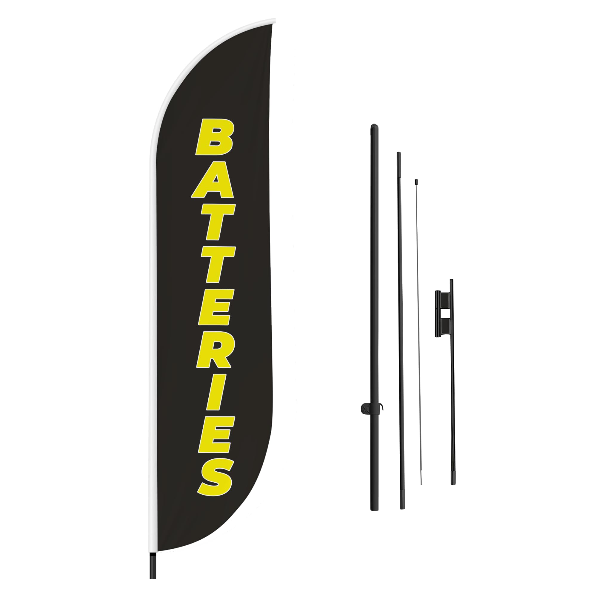 BATTERIES FEATHER FLAG