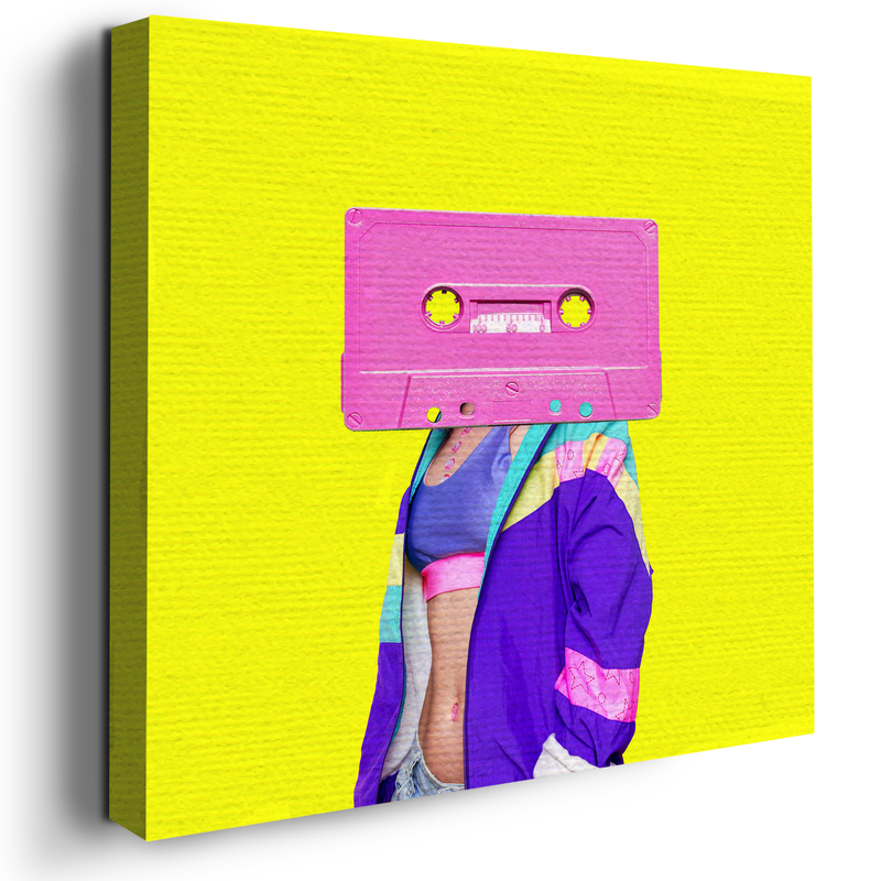 FASHION RETRO CASSETTE DECOR CANVAS