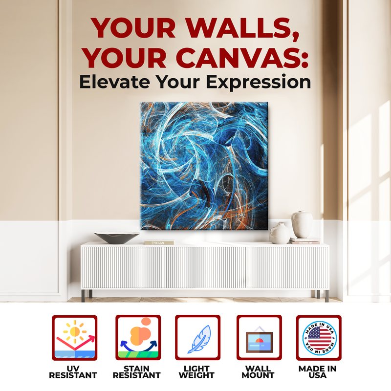 FRACTAL CHAOS CURVES WALL CANVAS DECOR