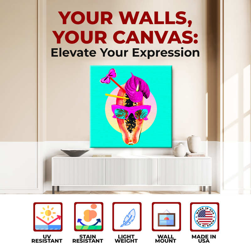 PAPAYA BEACH PARTY DECOR CANVAS