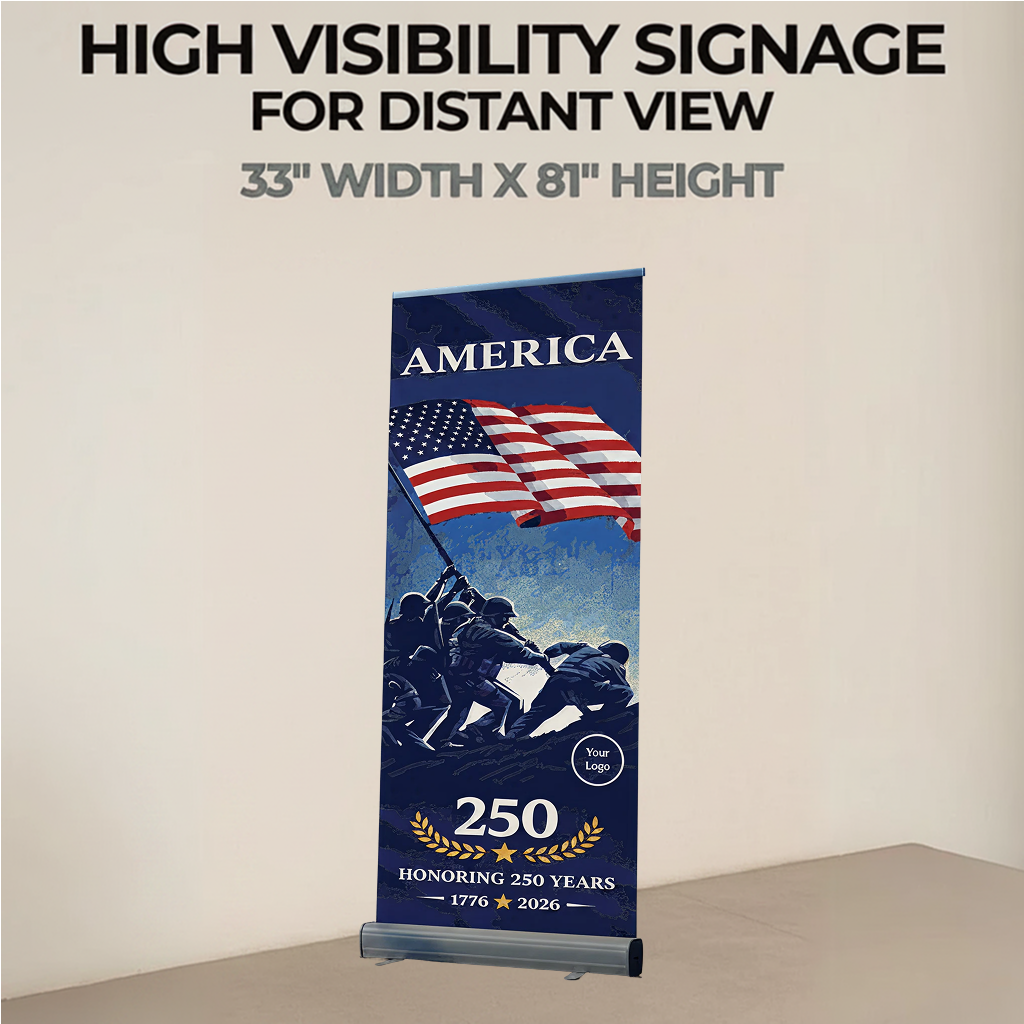 Per Design 250th 4th of July Retractable Banner Design 2