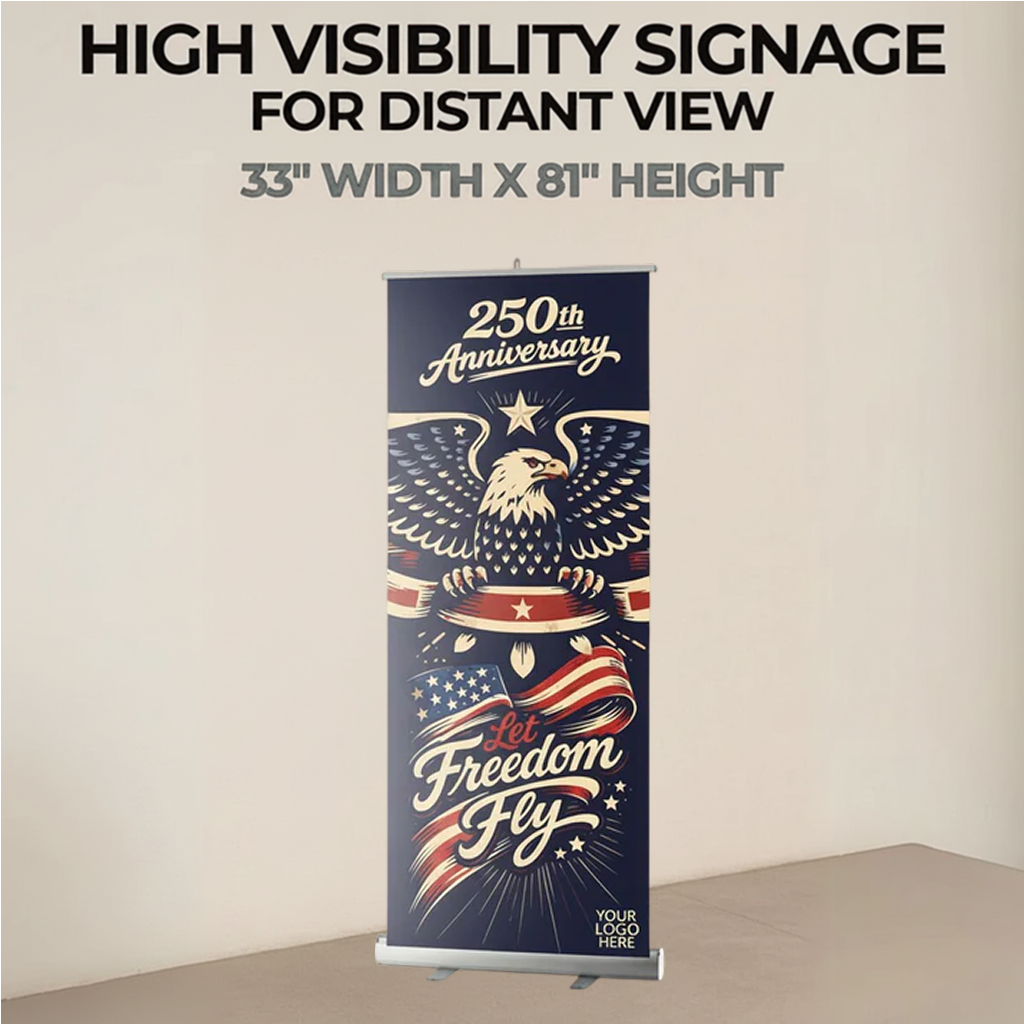 Per Design 250th 4th of July Retractable Banner Design 1