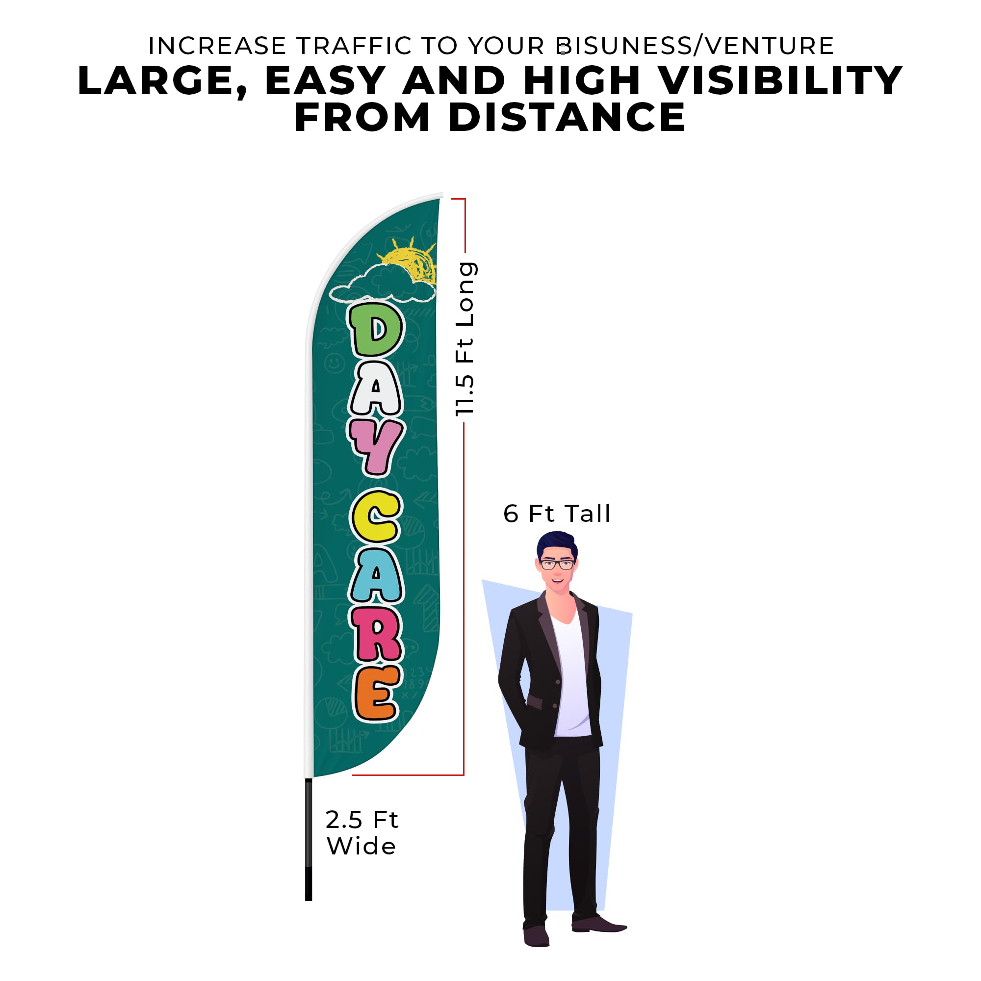 DAY CARE FEATHER FLAG