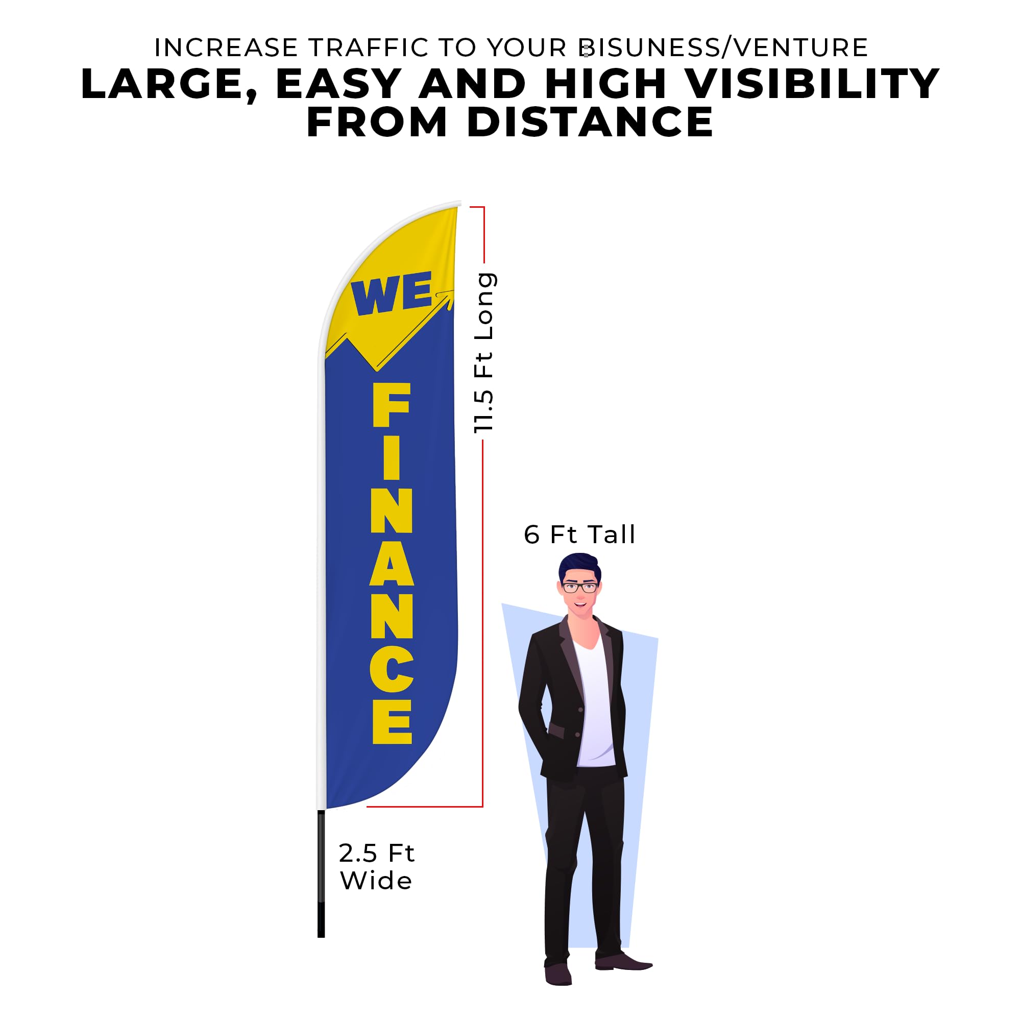 WE FINANCE FEATHER FLAG