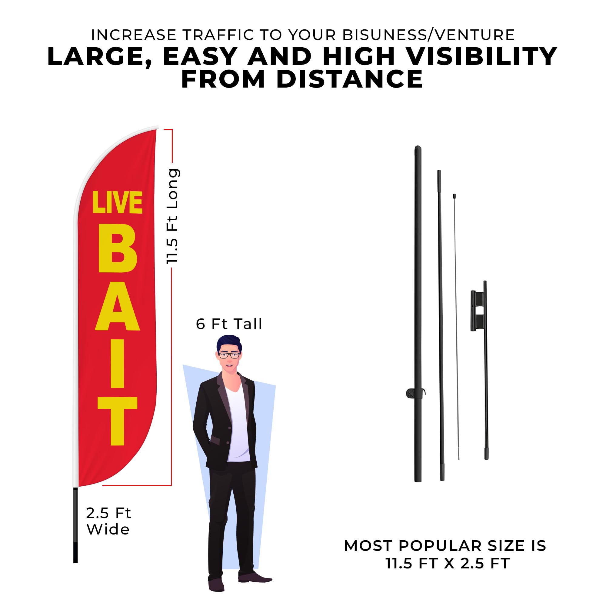 LIVE BAIT FEATHER FLAG