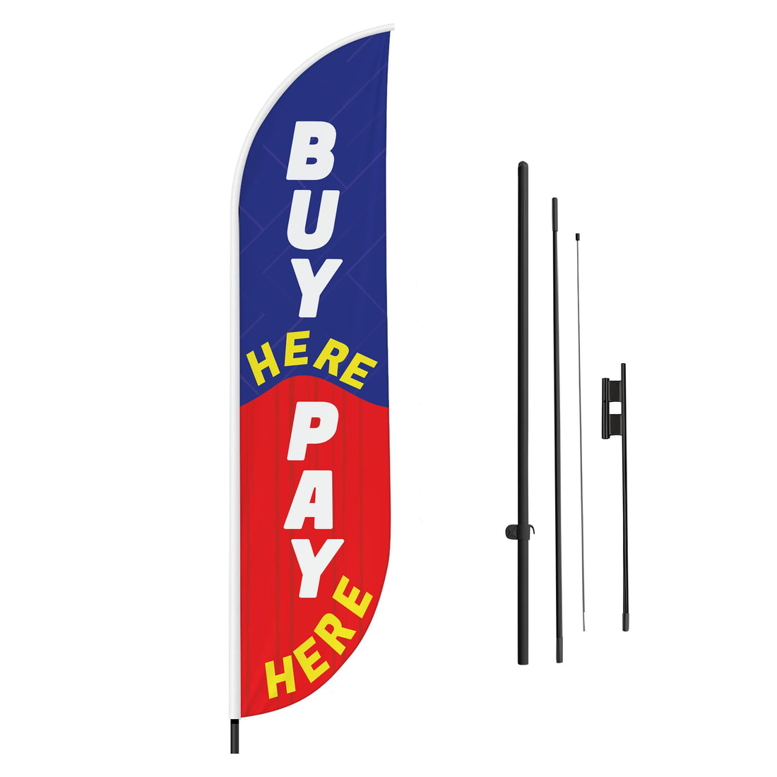 BUY HERE/ PAY HERE 2 FEATHER FLAG