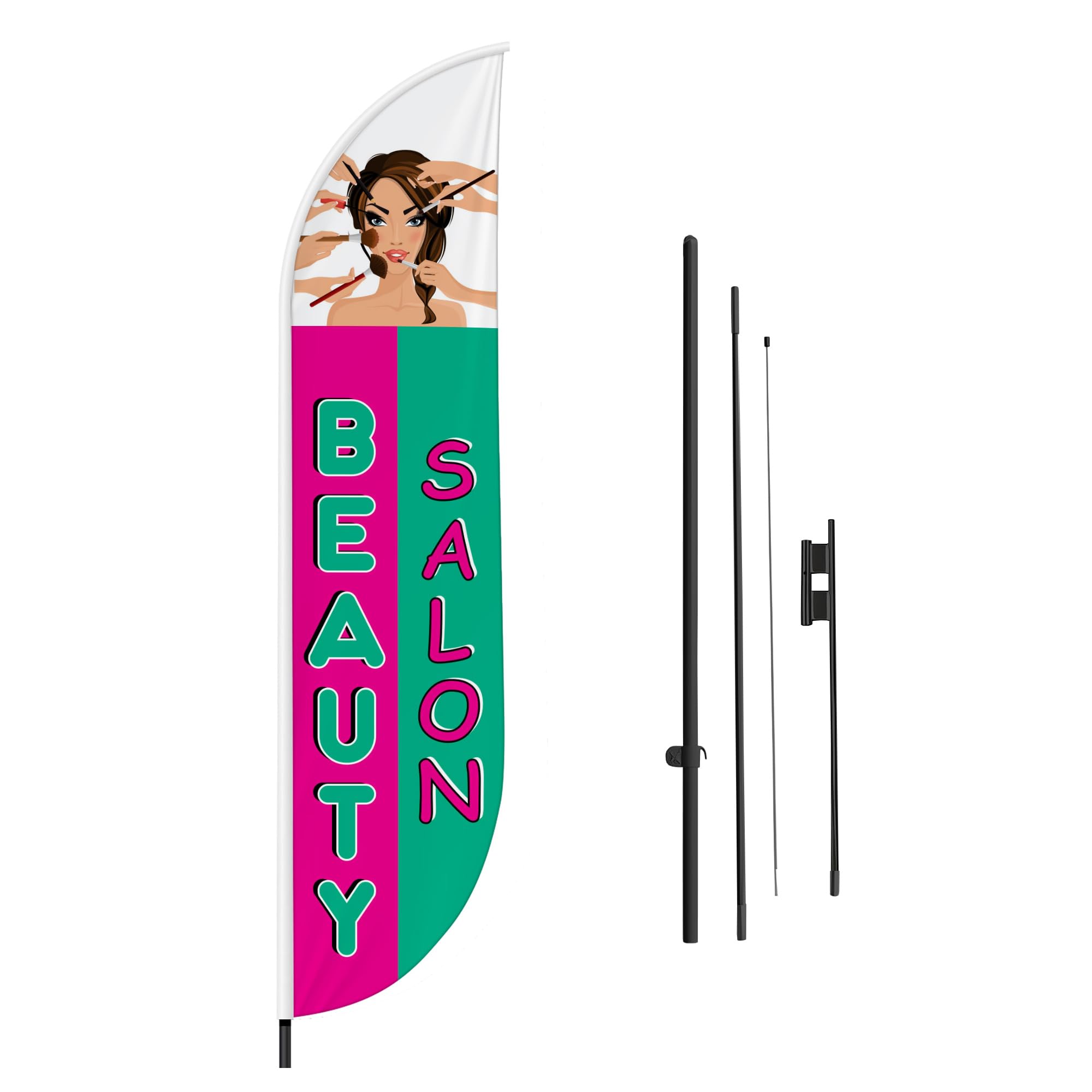 BEAUTY SALON FEATHER FLAG