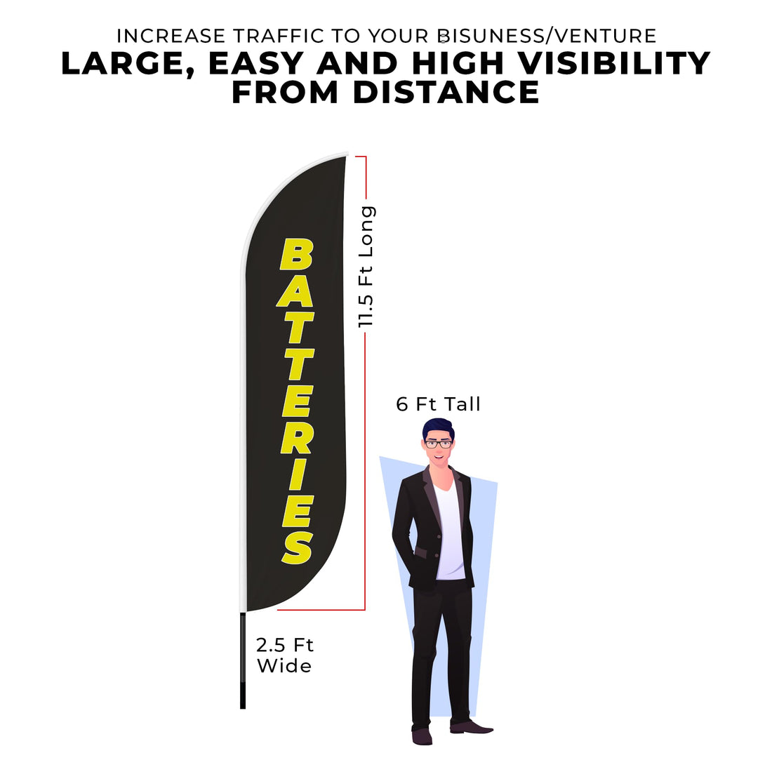 BATTERIES FEATHER FLAG