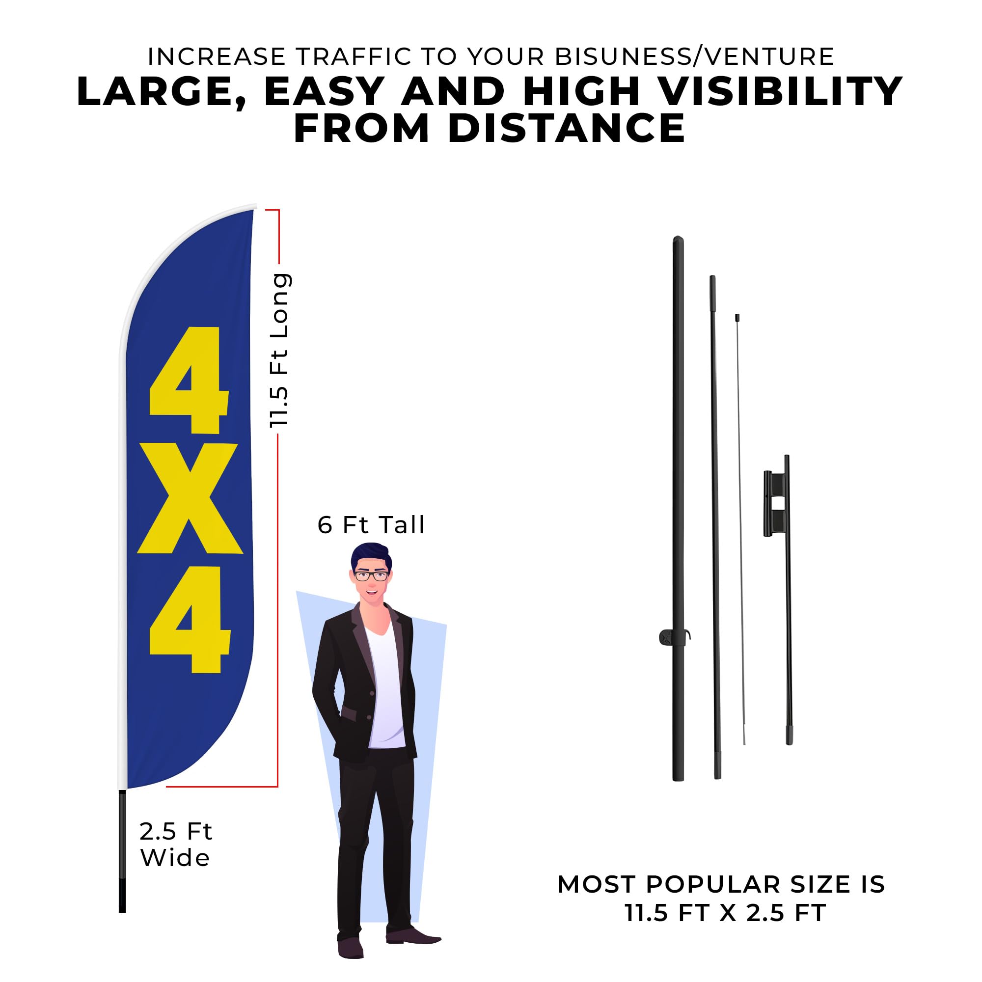 4X4 FEATHER FLAG