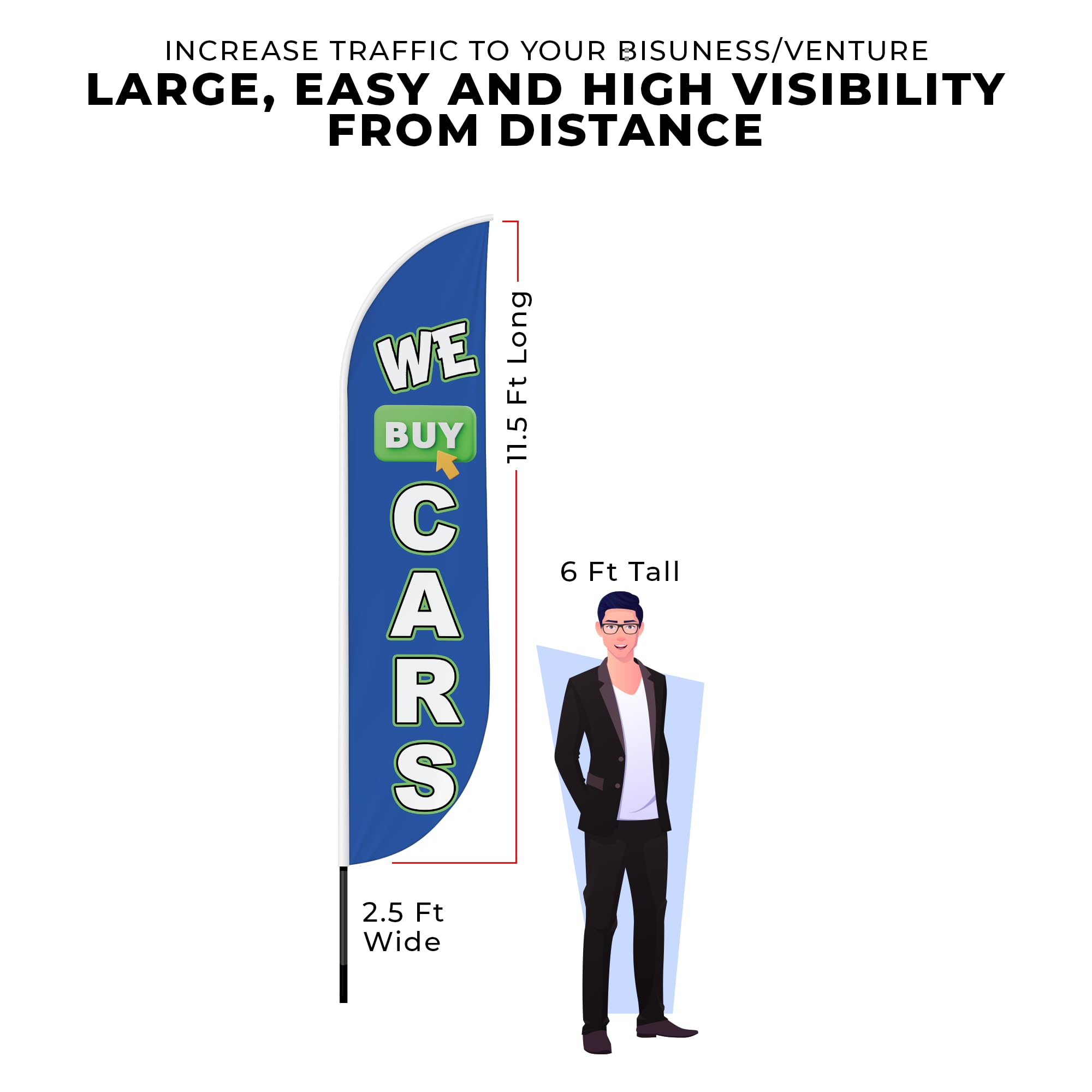 WE BUY CARS FEATHER FLAG